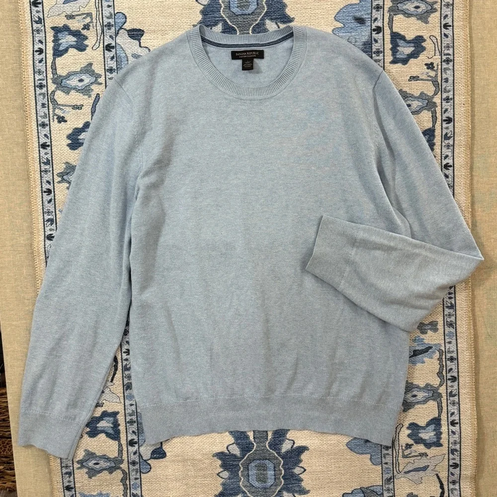 Banana Republic Sky Blue Cotton Cashmere Sweater Large